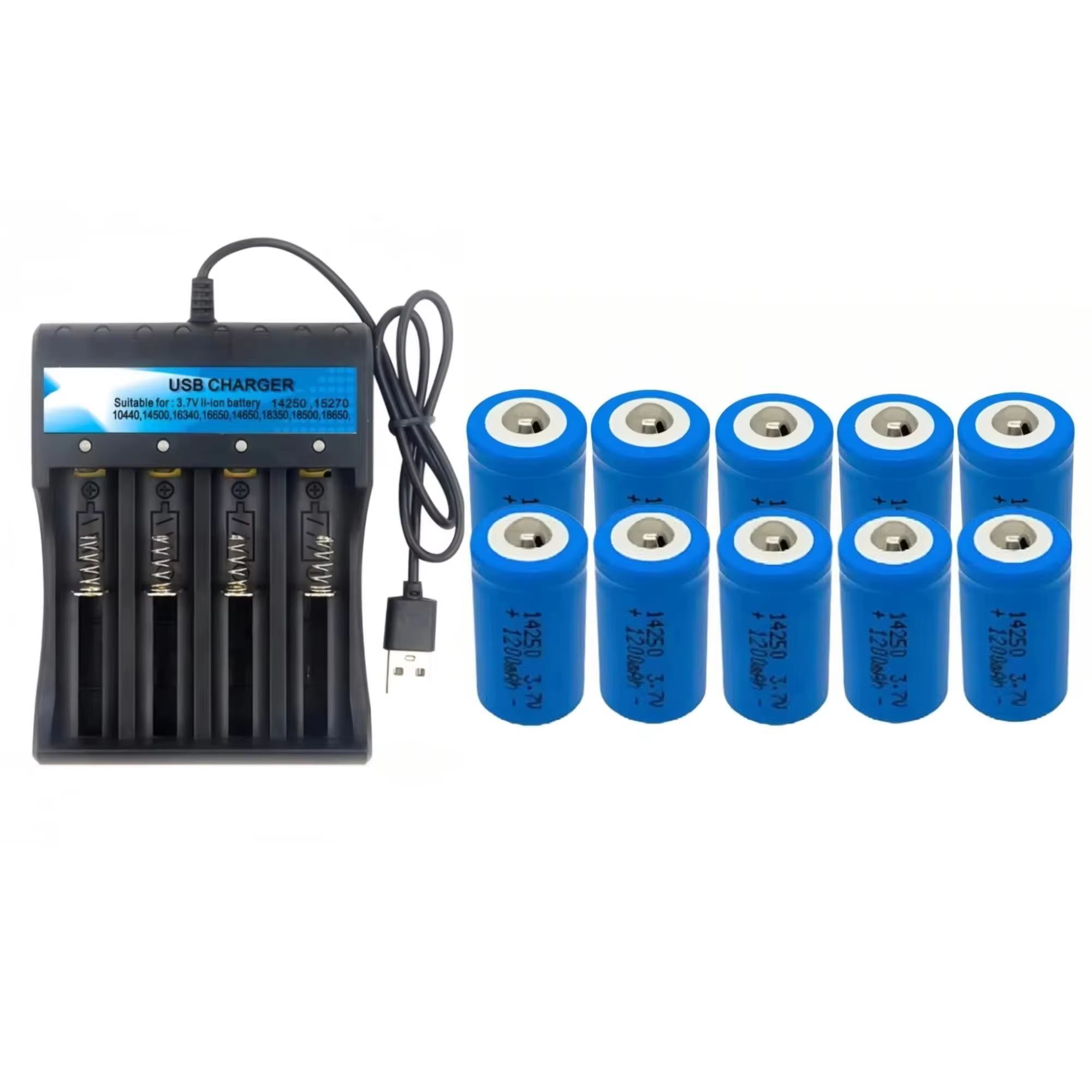 Quick Vape - 10PCS Quick Charge 14250 3.7V 1200mAh